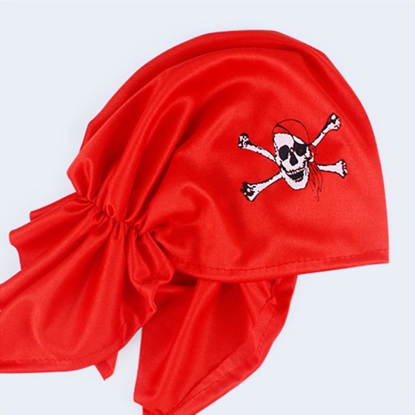 Piratperuk med sjal ögonlapp set piratdräkt kostymtillbehör svart lockig piratperuk för Halloween-fest karnevaler  (FMY)