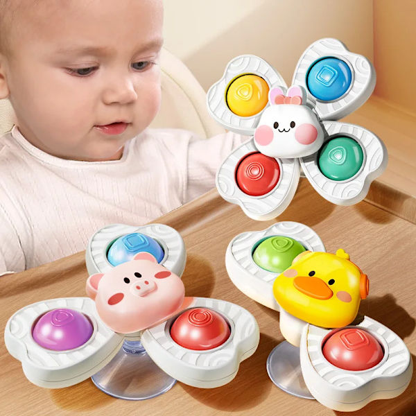 Baby Sucker Spindelegetøj Børn Bad Montessori Uddannelse Roterer 3 År Badeværelseslegetøj til Småbørn Spædbarnslegetøj til Baby (FMY) 1PC Octopus