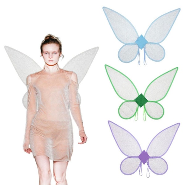 Fjärilsvingedräkt Fairy Wing Kostym Maskeraddräkt Halloween för flickor Kvinnor Butterfly Fairy Costume (FMY)