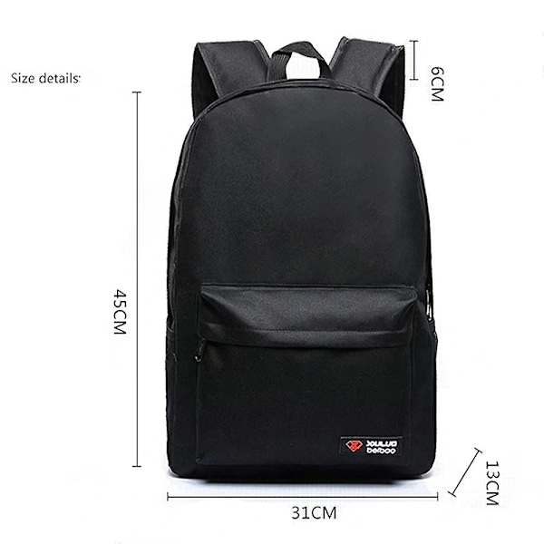 Minecraft-ryggsäck med stort utrymme, justerbar skolväska, unisex barnryggsäck (FMY) Black