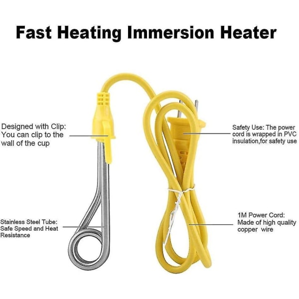 Kopvarmer Immersion Bærbar 220v 600w1m Til Camping Udendørs Kop Varmt Te Suppe
