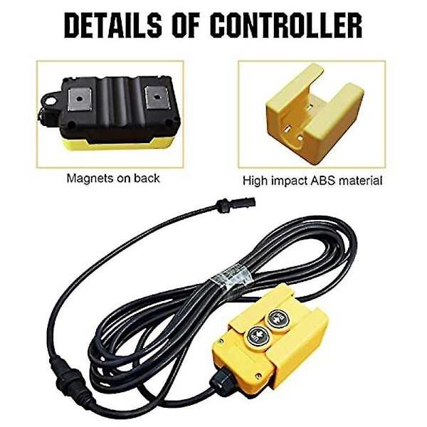 3-leder fjernbetjeningskontakt til tiptrailere til 12V DC enkeltvirkende hydraulisk pumpe tiptrailer til løft og aflæsning LANG (FMY)