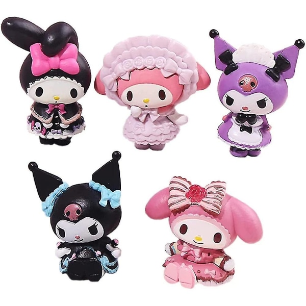 5 stk Kawaii Anime Figur Samling Legesæt Kage Topper Dekoration Ornamenter (FMY)