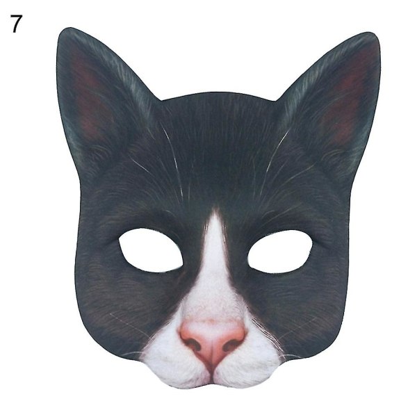 Naturtro kattens halvansiktsdeksel Masquerade Halloween Cosplay Party Carnival Prop (FMY)