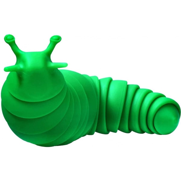 Fidget Slug, 3d printed artikulerad Sticky Stretch Slug Fidget Toy, sensoriska leksaker för autistiska, vänlig ledad snigel - Fidget Toy (grön) (FMY)