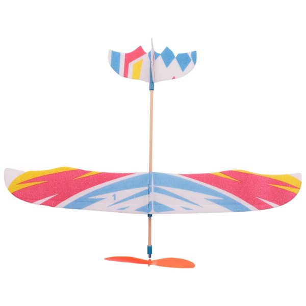 Elastisk gummibanddriven DIY skumflygplanmodell byggsats flygplan pedagogisk leksak Storbritannien (FMY) White