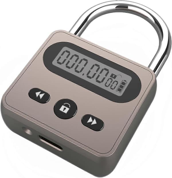 Metall Timerlås Rustfritt Stål Multifunksjonell Intelligent Hengelås Bakgrunnsbelyst Skjerm 999 Timer (FMY)
