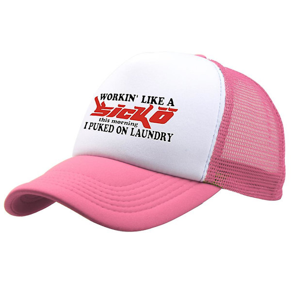 Vintage Sicko Trucker Hat til Kvinder Mænd 3d Print Bogstav Baseball Cap Y2k Style Hip Hop Caps Gorras  (FMY) Pink 1