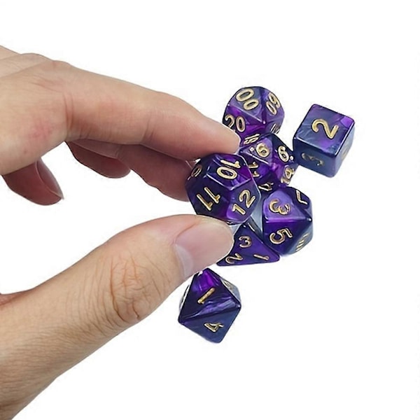 7 Stykker Polyhedrale Terninger Multisidede Terninger Rpg Terning Sæt Multi Facetterede Terninger Sæt Til Fest  (FMY)