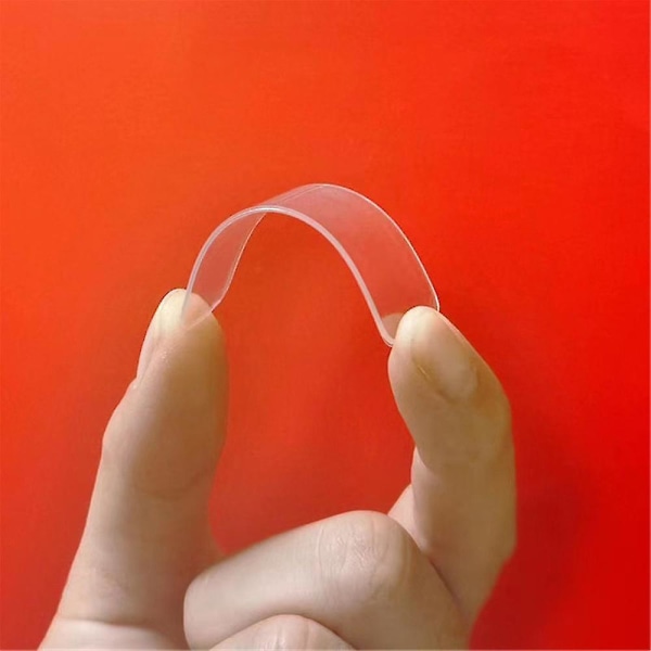 60 stk Gjenbrukbar multifunksjonell dobbeltsidig selvklebende klar tape Sticky Transparent Tape (FMY)