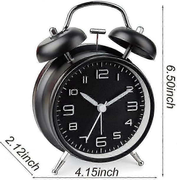 Analog Väckarklocka, Dubbel Klocka Högljudd Väckarklocka för Tunga Sovare (FMY)