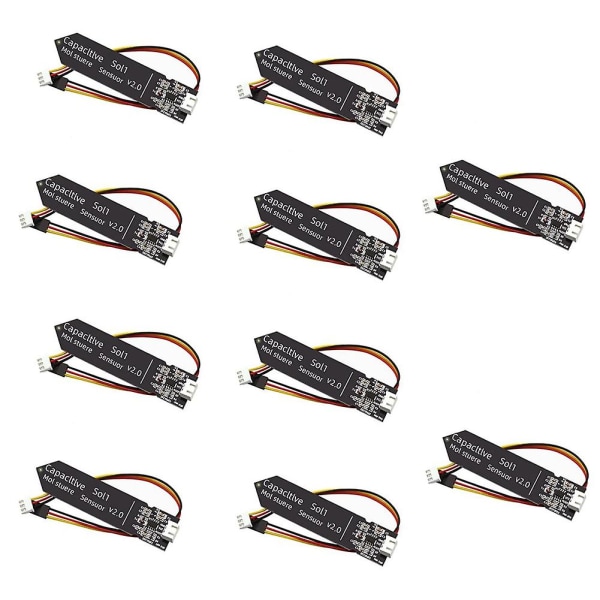 10pcs Capacitive Soil Moisture Sensor Module 3.3-5.5v 3-pin W/gravity Wire Corrosion Resistant For  (FMY)