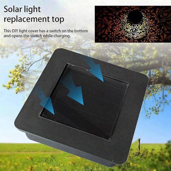 2 STK./4 STK. Solcellelampe Udskiftning Top Firkantet Solpanel Top Udskiftning (FMY) B 4PCS