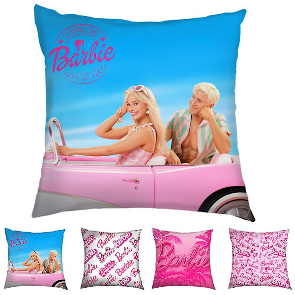 Sofa Bil Hjemmekontor Dekor Barbie Film Putetrekk Pynteputetrekk Gaver 45cm*45cm  (FMY) A
