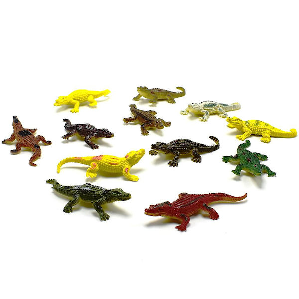 Haloppe 12 st färgglada realistiska krokodil djur PVC modell barn skämt prop barn leksak (FMY) #Crocodile