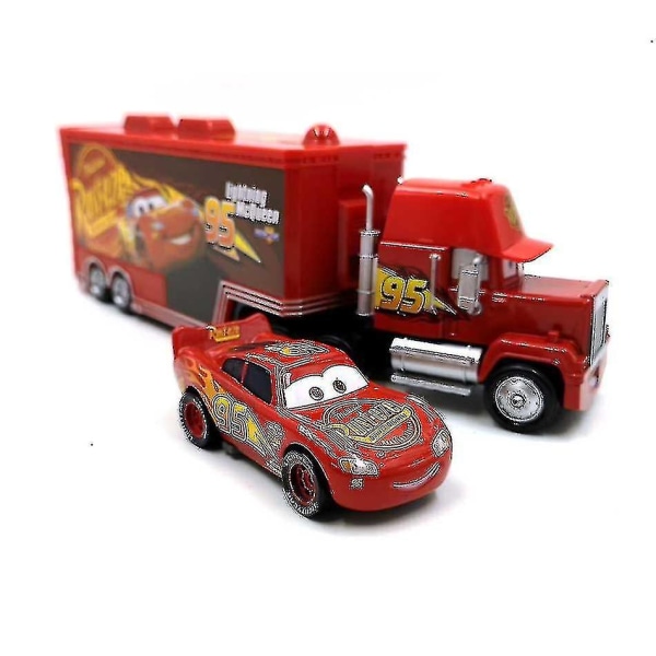 Pixar Cars Mack Lightning Mcqueen King Jackson Storm Racer Truck Car Kids Toy (FMY) Two Red