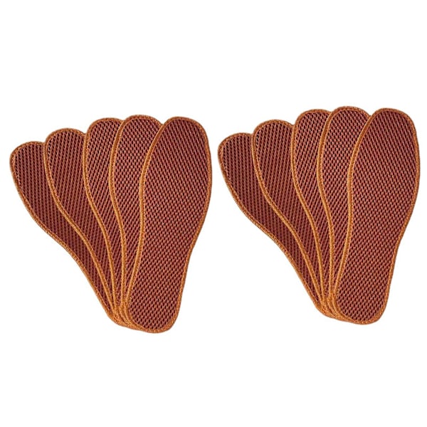 5 Par Bambuskull Deodorant Mesh Såler Pustende Absorberer Svette Sko Pads for Menn Kvinner (FMY) Size 43