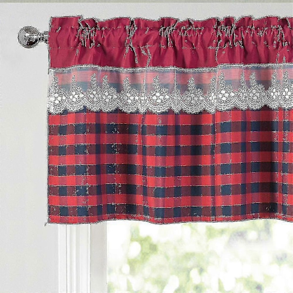 Keittiön verhot Sisustus Ikkunaverho Ylellinen Kahvila Kappa Päälliverhot (FMY) Wine Red 130cmx41cm