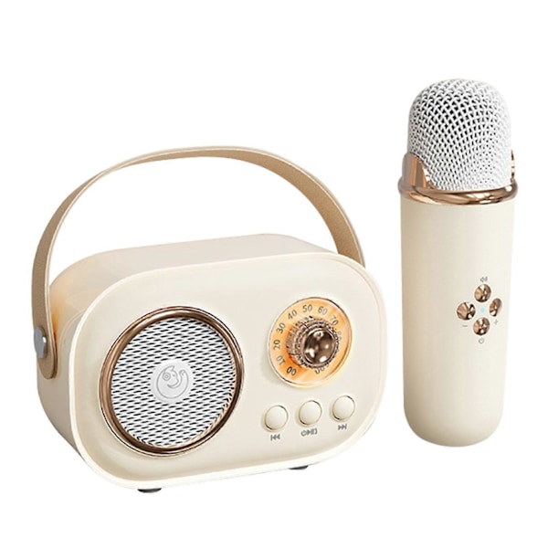 Karaoke-Mikrofon Maskinleker for Barn og Voksne Bluetooth-Kompatibel Karaoke Maskin for Barn og Voksne (FMY) Light Yellow Single Microphone