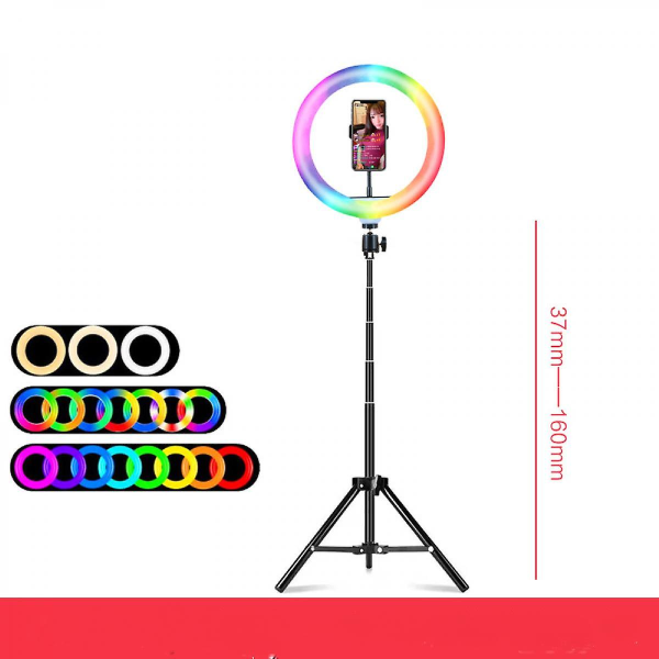 10 tommers fylllyssett Rgb-lys bordstativ Selfie-ringlys Led syv farger skjønnhetsfyllingslys (FMY)