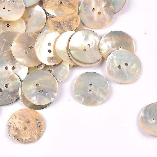 50 st Naturlig pärlemorskal Dekorativ knapp för kläder Sytillbehör Scrapbooking Gör-det-själv hantverk Garmentdekoration (FMY)