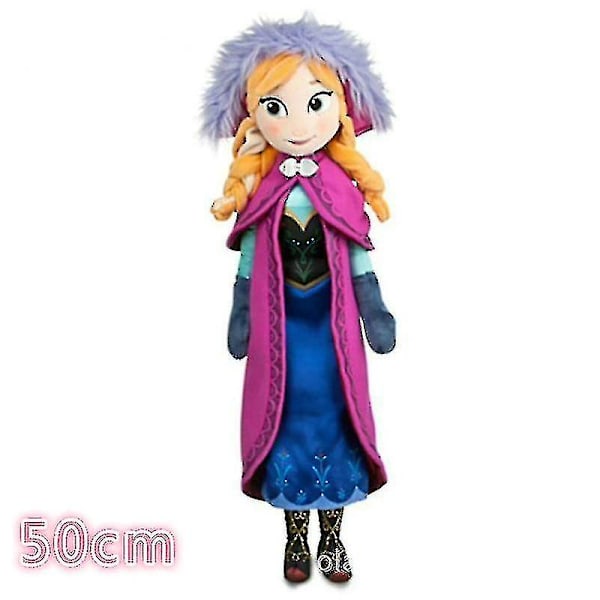 50 cm Frozen Anna og Elsa Dukker Snødronningen Prinsesse Anna Elsa Dukke Lekeutstyr Stoppet Frozen Plysj Barn Lekeutstyr Bursdag Jul Gave-i  (FMY) 50cm anna