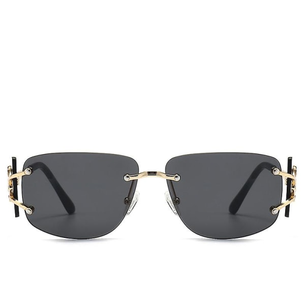 Wekity båglösa solglasögon rektangulära ramlösa godisfärgade glasögon kvinnor män (FMY)