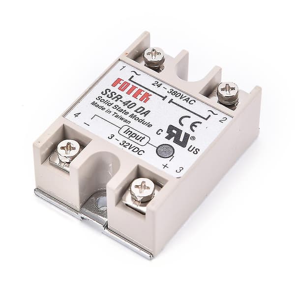 Industriell Solid State Relä Ssr 40a Med Skyddsflagga Ssr-40da 40a Dc Styr Ac  (FMY)