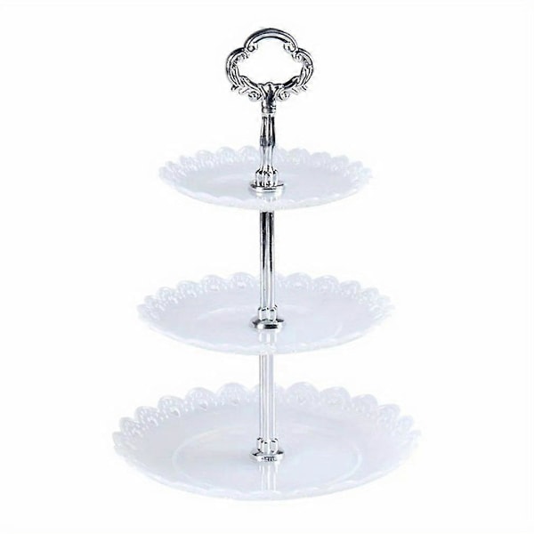 3-Etagers Elegant Dessert Display Stand - Plastik, Let at Samle til Fester & Bryllupper, Bærbar & Vaskbar (FMY) Transparent
