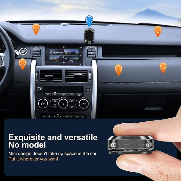Legering vikbar magnetisk biltelefonhållare, 2023 Ny magnetisk telefonhållare för bil, 360 rotationsfällbar (FMY) Silver