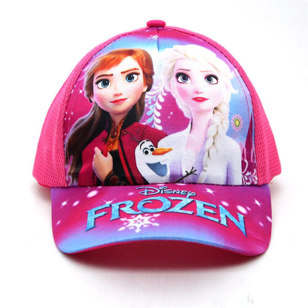 Tegneserie Frozen Print Baseball Cap Visor Mesh Hat For Kids Girls  (FMY) Rose Red