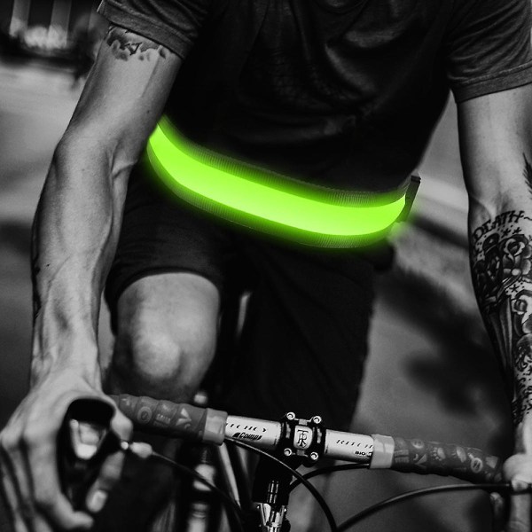 Led-juoksuvyö - USB -heijastava hehkuva LED-vyötärönauha, vilkkuva turvavyö juoksijoille, lenkkeilijöille (FMY)