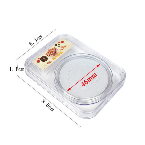 10 stk. Universal 46 mm myntholder kapsel organiseringsboks displayplate med skumgummipakning for 16/20/25/27/30/38/46 mm myntsamling (FMY)