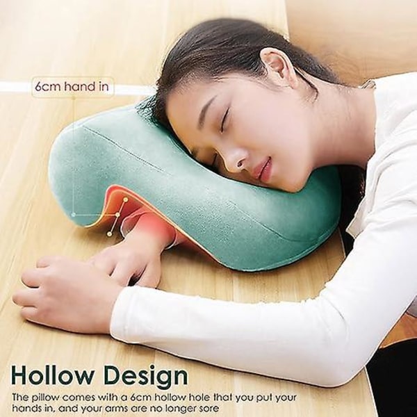 Ansigtsned Pillow | Behagelig Blød Sovepude Med Armhul, Donut Ansigtspude Massage Hoved Cradle Ansigtsned Skrivebord Nakkestøttepude F  (FMY)