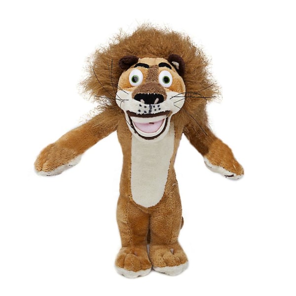 20-35cm 6 stilar Madagaskar plyschdjur Stoppade mjuka djurdockor Giraff Flodhäst Lejon Pingvin Zebra Lemurer Figur Present till barn  (FMY) lion