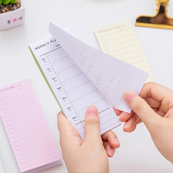 Inventar Ukentlig Daglig Månedlig Planlegger Notebook Sticky Notatblokker Tidsplanmemo (FMY)