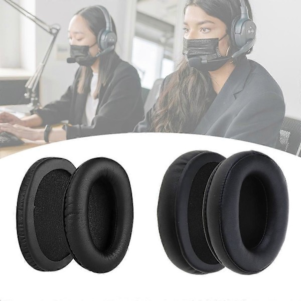 Öronkuddar för Kingston Hyperx Cloud II 2 Hörlurar Svampar Kuddar Öronmuffar Black protein leathe