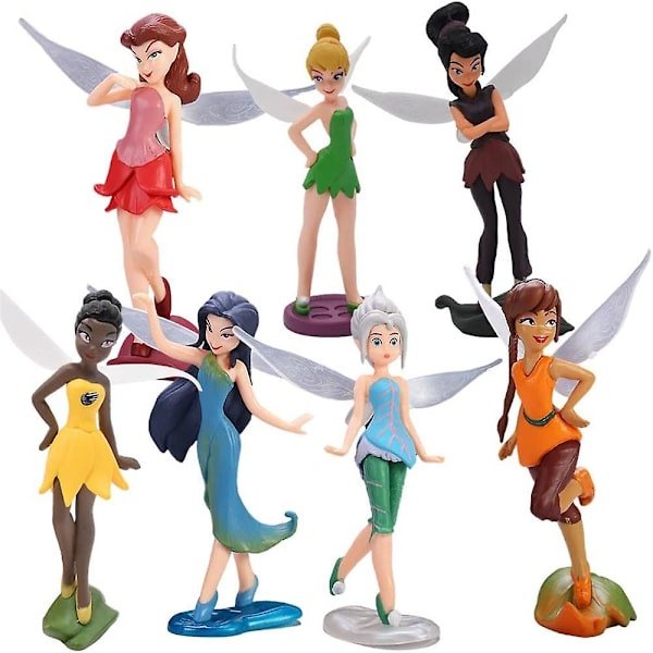 7 kpl/setti Tinkerbell Kukka Keiju Keiju Haltia Prinsessa Hahmo Lelut Setti Kakun Koriste Dekoraatio Juhla Tarvikkeet Lahjat  (FMY)