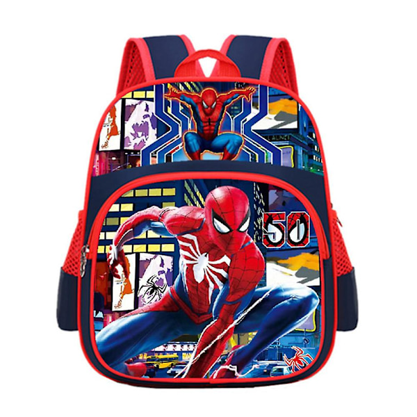 Barnryggsäck med tecknad figurtryck för dagisbarn, småbarn, pojkar och flickor, Frozen Spider-man, ryggsäck för förskolan, lätta skolväskor, ryggsäck (FMY) Spider-Man Royal Blue