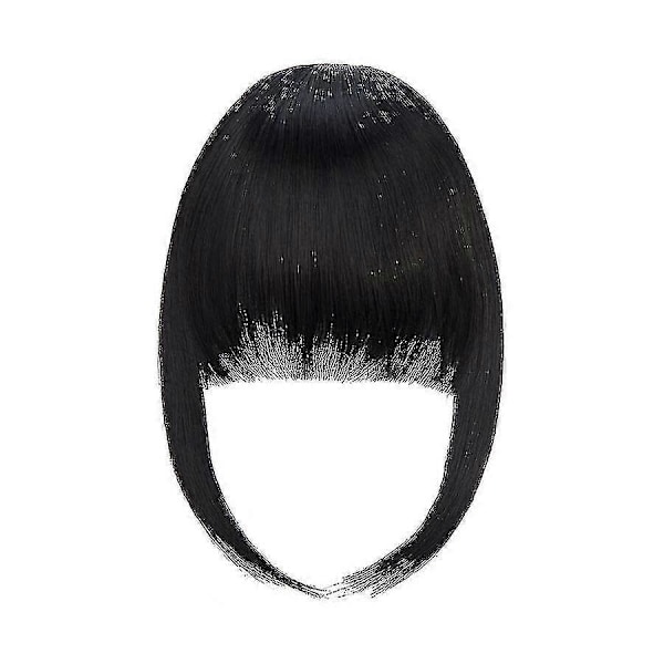 Clip-in Hårpannelugg Extensions Fransk Hårpannelugg Ryddig Hårpannelugg Hårdeler (FMY) black 28cm