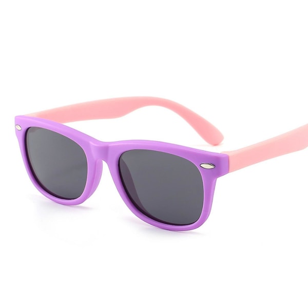 Mode UV-skydd Polariserade solglasögon Barnsolglasögon ---- lila ram Rosa ben (FMY)