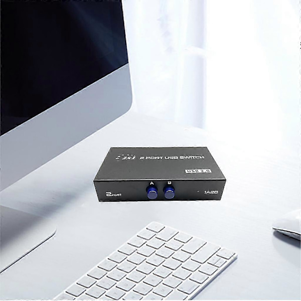 USB-printerdelingskontakt 2 porte USB Manuel skifter 2 ind 1 ud til flere pc'er (FMY)