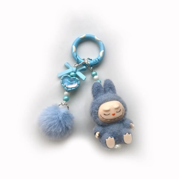 Kawaii Labubu Nøkkelring Tegneserie Kreativ Tredimensjonal Dukke Studenter Skolesekk Anheng Bil Nøkkelring Kvinner og Menn Trend Gaver(FMY) 3