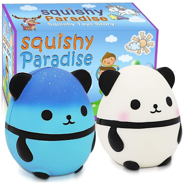 Jumbo Squishies Panda Squishy Toys Kawaii Søt Panda Squishy  Stressavlastende Leker For Gutter Og Jenter Bursdagsfest Rekvisita  (FMY) Blue