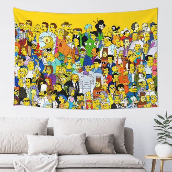 The Simpsons Veggteppe, Anime Veggtepper, Hippie Anime Poster Til Soverom, Morsomme Estetiske Romdekor Flagg, Veggdekor For Tenåringsjenter (FMY) 59x59in 150x150cm