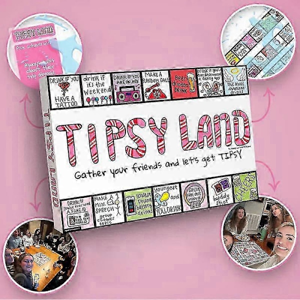Tipsy Party Lautapeli Juhlapeli, Hauska Juomapeli Ystäville, Joululahja (FMY) 2pcs