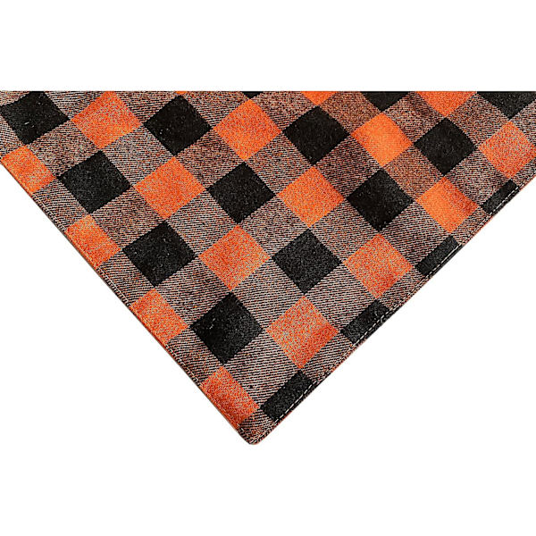 Höst Hund Bandanas 2 Pack, Thanksgiving Hund Bandana, Orange Plaid Husdjursscarf  (FMY)