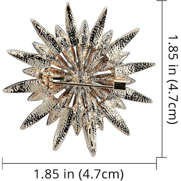 Austrain krystalgeometri blomsterbrochestifter med simuleret perlebuket smykketilbehør til kvinder,wz-1117 (FMY)