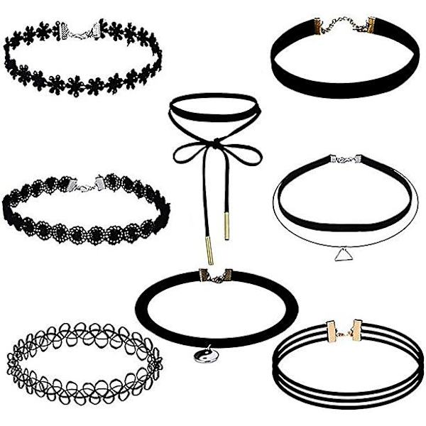 Choker-kaulakorun sarja 8 kpl naisille ja tytöille (FMY)