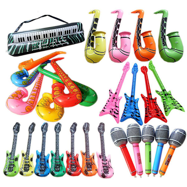 Farfi Pvc Oppblåsbart Gitar Mikrofon Lutt Musikkinstrument Barn Leker Festrekvisitter  (FMY) Lute